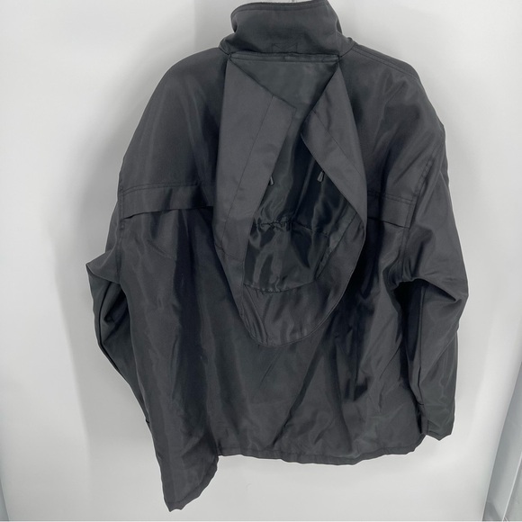 Mil-Tec Brand Men's Size XL Security Jacket Rain Coat Black Hooded Pockets - Picture 7 of 10